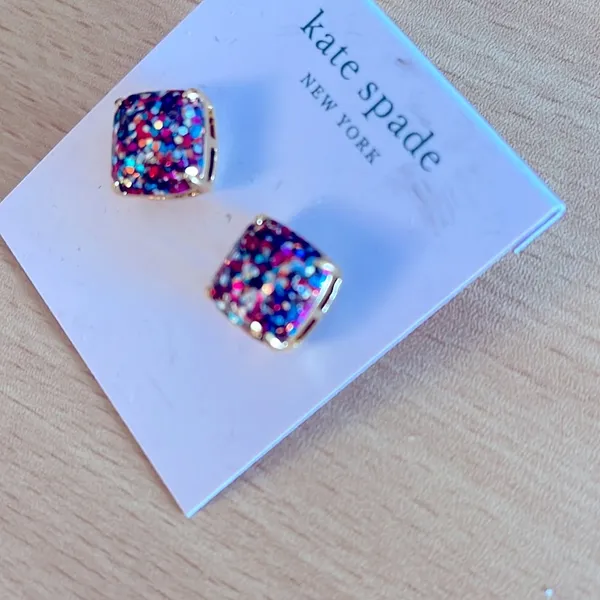 NWT Kate Spade Multicolor Glitter Earrings - Image 2