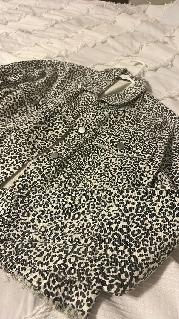 Pink Lily Cheetah Jean Jacket - Image 3