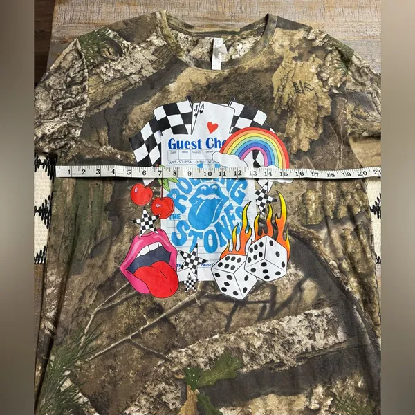 The Rolling Stones Camo Tee with Colorful Graphic - Image 6