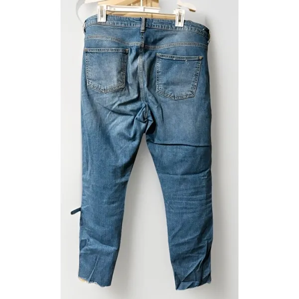 PILCRO AND THE LETTERPRESS Anthro Glitter Racing Stripes Raw Hem Ankle Jeans 32 - Image 3