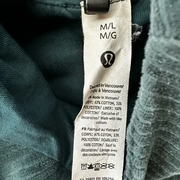 Lululemon Scuba Oversized Hoodie *Velvet Cord Storm Teal sz m/l - Image 4