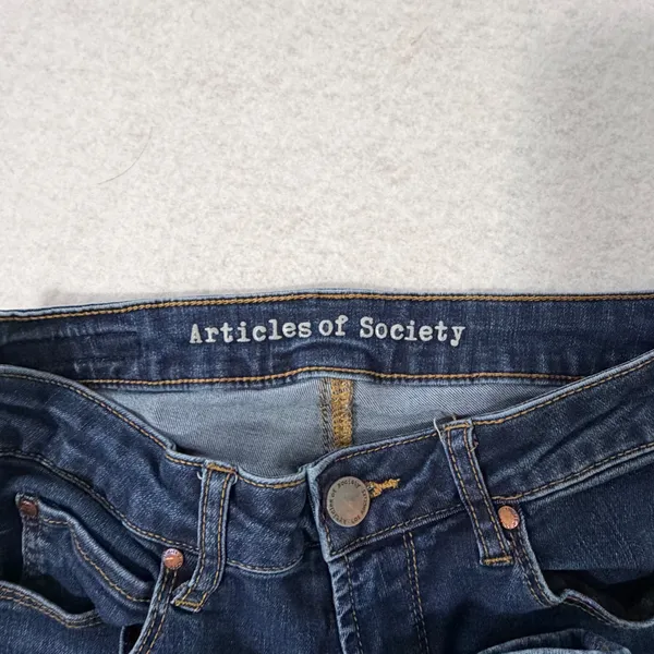 Articles of Society Women Dark Wash Skinny Jeans Size 25 Blue Stretch Denim - Image 2