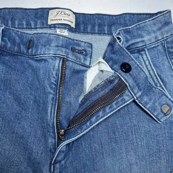 J. Crew Cropped Trouser‎ Wide Leg Women’s Denim Pants Size 26 Stretchy - Image 4