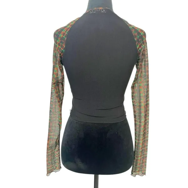I.AM.GIA Size XS Top Blouse Long Sleeve Sheer Grunge Sexy Goth - Image 5