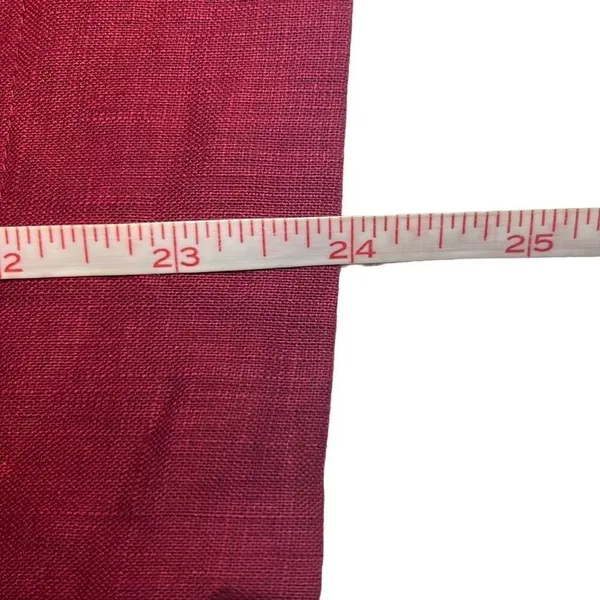 Rena Rowan Vintage Burgundy 100%‎ Linen Ladder Crochet Button Down Blouse Sz 14 - Image 8