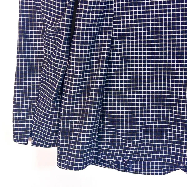 Anne Klein Blazer Jacket Women's Medium Navy Blue White Stretch 90s Office Siren - Image 9