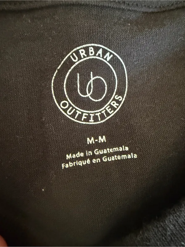 Urban Outfitters Black Cropped Baby Tee Short Sleeve Cotton Top Medium - Image 3