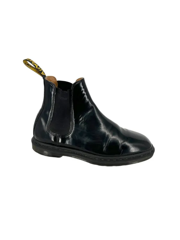 Dr. Martens Graeme II Black Gloss Chelsea Boots Leather Unisex Womens 10 Mens 8 - Image 2