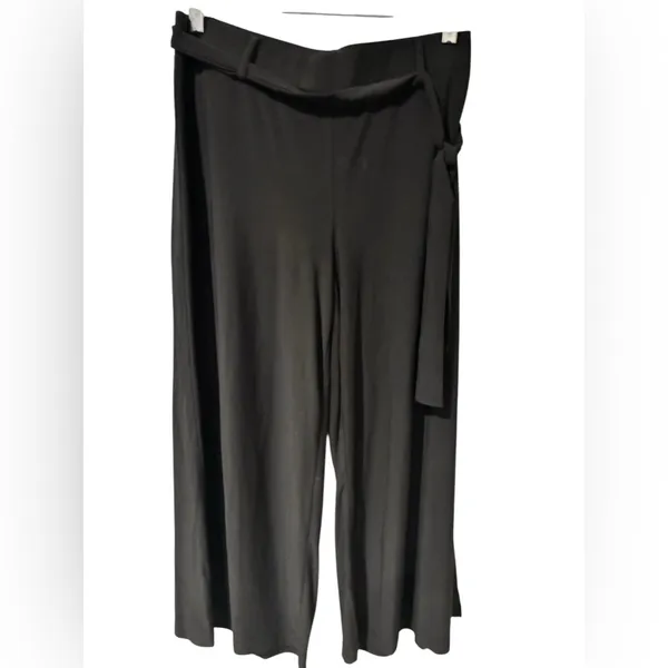 Jules & Leopold Classic Black Wide-Leg Below the Knee Pants Size M - Image 6
