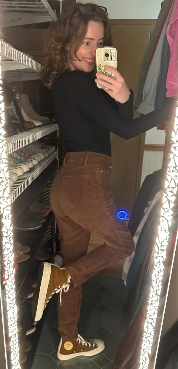BDG High Waisted Brown Corduroy Pants - Image 2