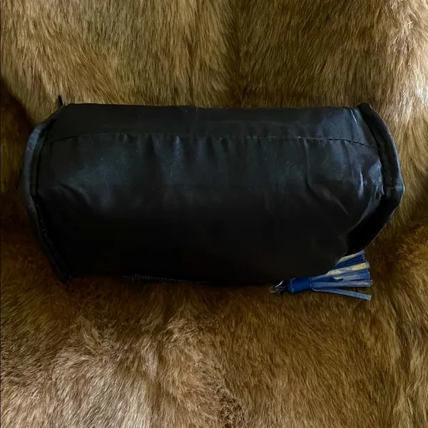Victoria's Secret Black Cosmetic Bag with Blue Tassel Accent - Image 5