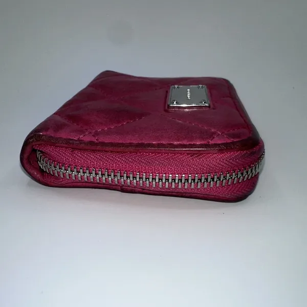 Michael Kors Quilted Pink Leather Small Zip Around Wallet Silver Tone Hardware - Image 7