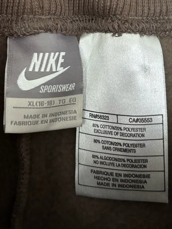 Nike Chocolate Brown Taupe Drawstring Sweatpants Pants - Image 4