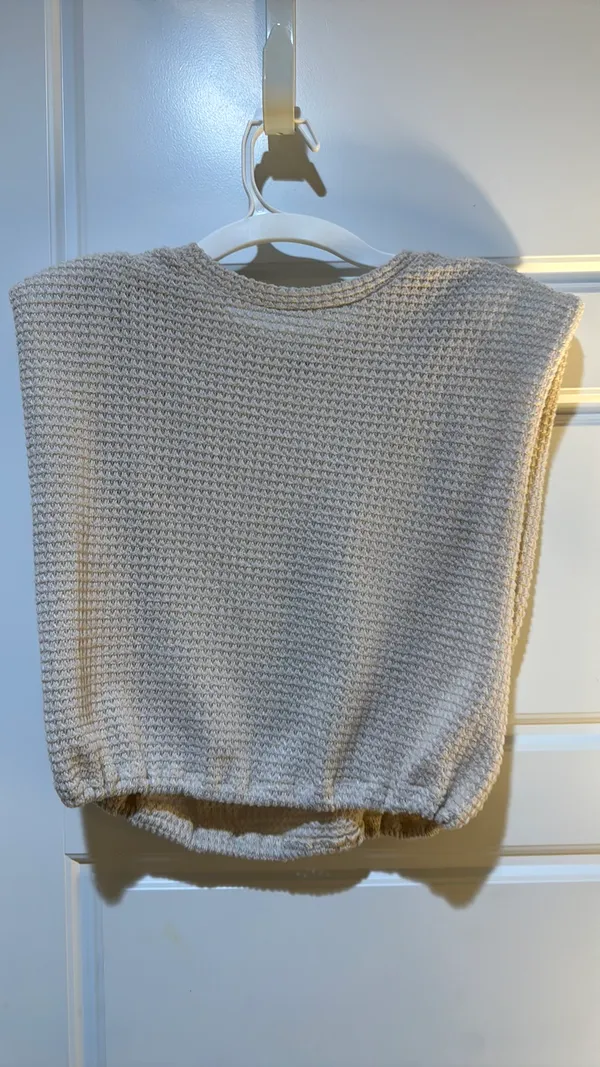 Short Sleeve Sweater Tan - Image 2