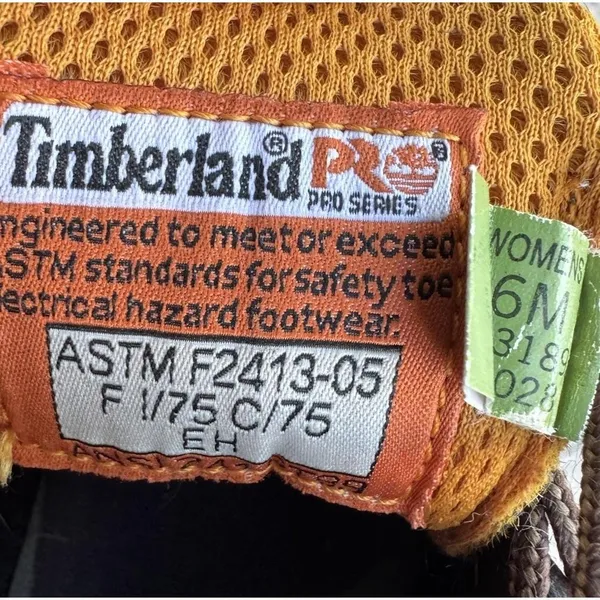 Y2K Timberland PRO Powerfit Jamey Leather Work‎ Shoes Women's 6M Brown steel toe - Image 3