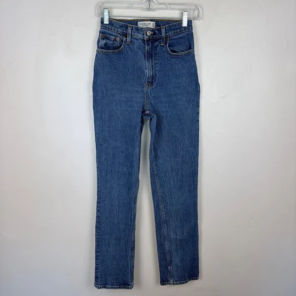 Abercrombie & Fitch the '90s Straight Ultra High‎ Rise Jeans Curve Love 24/00R - Image 2