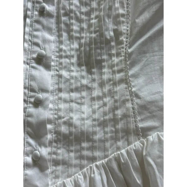 Altard State Corset Mini Dress Large White Pintucked Tie Strap Fit & Flare - Image 5