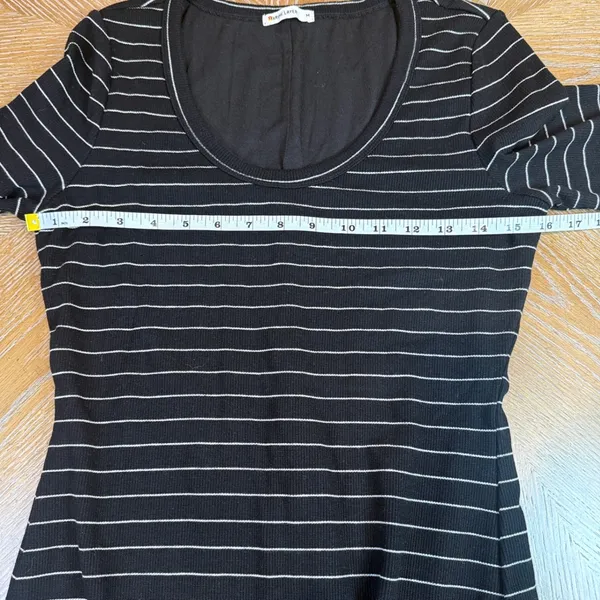Marine Layer Lexi Ribbed Midi Dress Black White Striped Long Sleeve Size M - Image 7