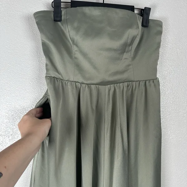 NEW BHLDN Strapless Convertible Stretch Maxi Gown Formal Dress Womens Sz 8 Green - Image 3