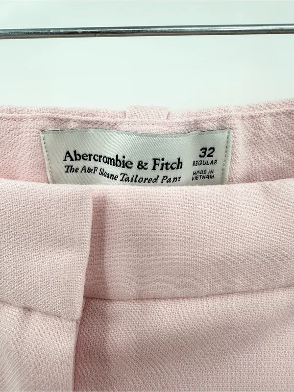 Abercrombie‎ & Fitch Women's Pink The Sloane Tailored Wide Leg Pant Size 32 - Image 4