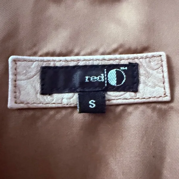 Y2K‎ Redi Pink Metallic Leather Jacket Embossed Floral Moto Zip Front Size Small - Image 8