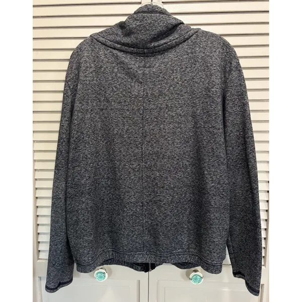 American Eagle Gray Zip Up Sweat Jacket Zip Pockets Snaps Size‎ Large Warm - Image 5