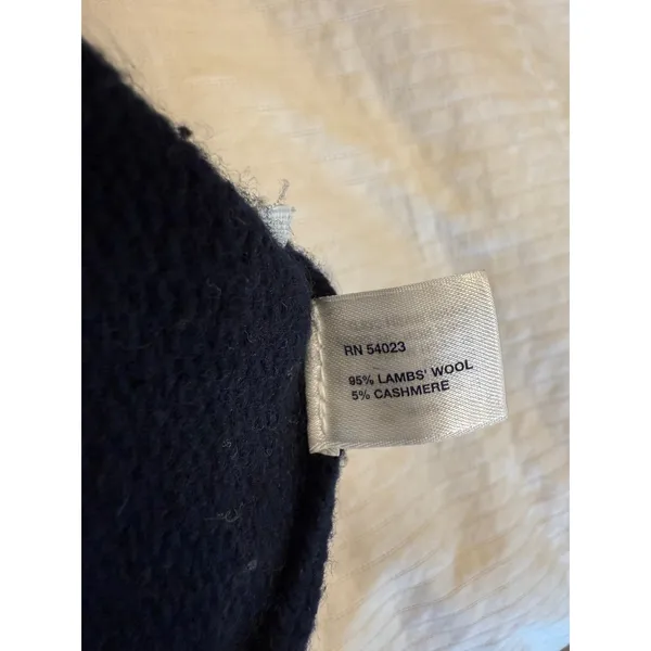 Gap Poncho Sweater Womens M/L Navy Blue Knit Lambswool Cowl Neck Winter Pockets - Image 9