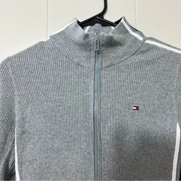 Tommy Hilfiger Gray Full Zip Womens Sweater Size S - Image 2