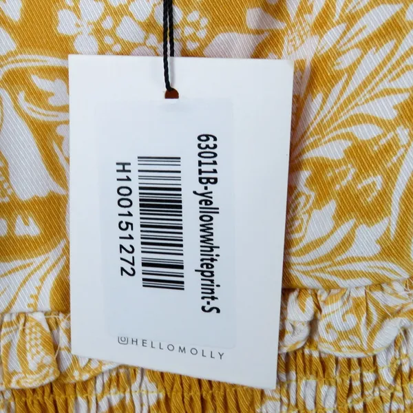 Hello Molly On The Moon Yellow White Floral Spaghetti Strap Mini Dress Small - Image 8