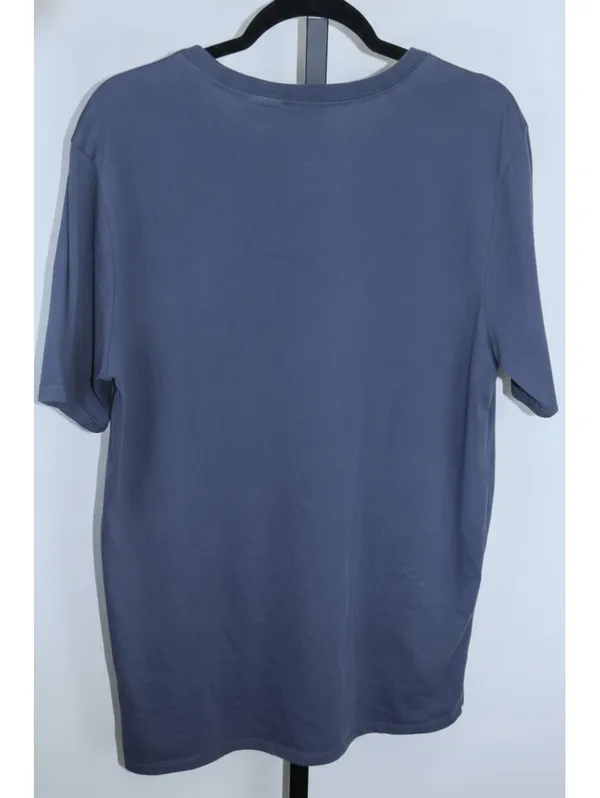 Nike Dri-Fit Slate Blue Big Swoosh Logo T-Shirt Athletic Cut Short Sleeve - Image 2