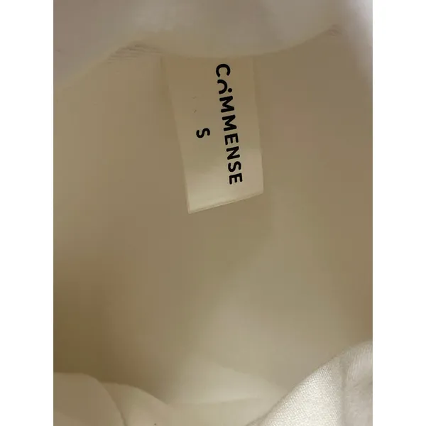 Commense Women's White Quarter Zip High Neck Long Sleeve Sweater Sweatshirt Sz S - Image 5