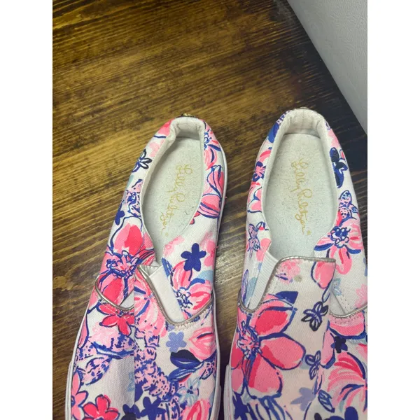 Lilly Pulitzer Pink And Blue Mules Size‎ 7.5 - Image 4