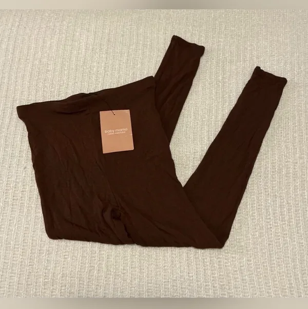 🆕 NWT Naked Wardrobe Baby Mama | Maternity Leggings | Chocolate - Image 2