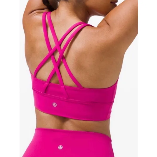 Lululemon Energy Longline Bra Bright Pink Raspberry size 8 W2AV0S - Image 2