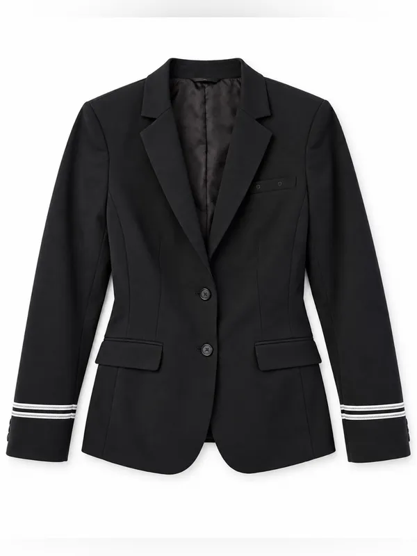 United Airlines Flight Attendant Blazer Fourmy Cintas Women 4 Tall Wool Blend - Image 2