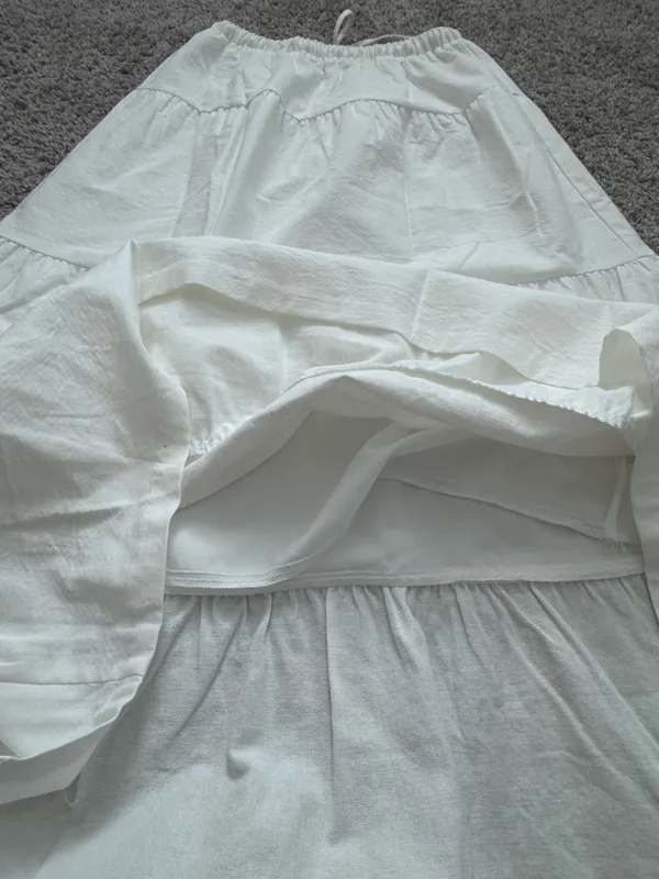 White Tiered Maxi Skirt - Image 9