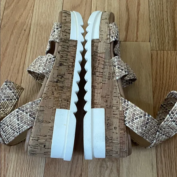 Steve Madden Platform Sandals Womens 6 Tan Bandi Snake Print Casual - Image 5