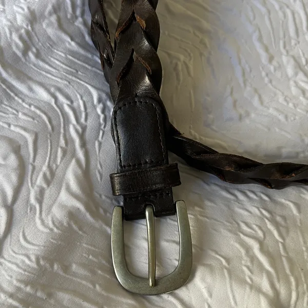 Banana Republic Dark Brown Braided Leather Belt - Image 2
