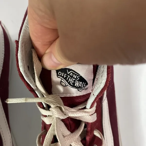 Vans Off the Wall Burgundy High Top Suede Skate Sneakers women’s size 8 - Image 9