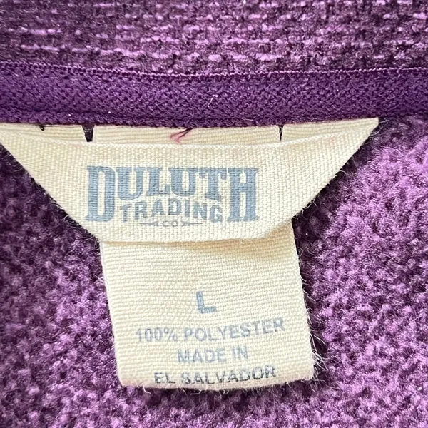 Duluth Trading Park Point Fleece Jacket Women's Large Purple Zip Up Chest Pocket - Image 5