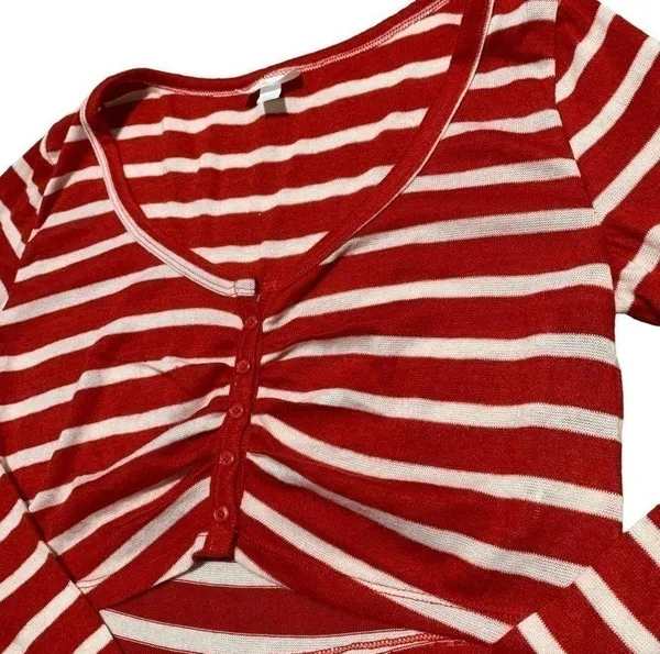 Women's New Colsie red striped cropped pajama lounge set size xl - Image 6