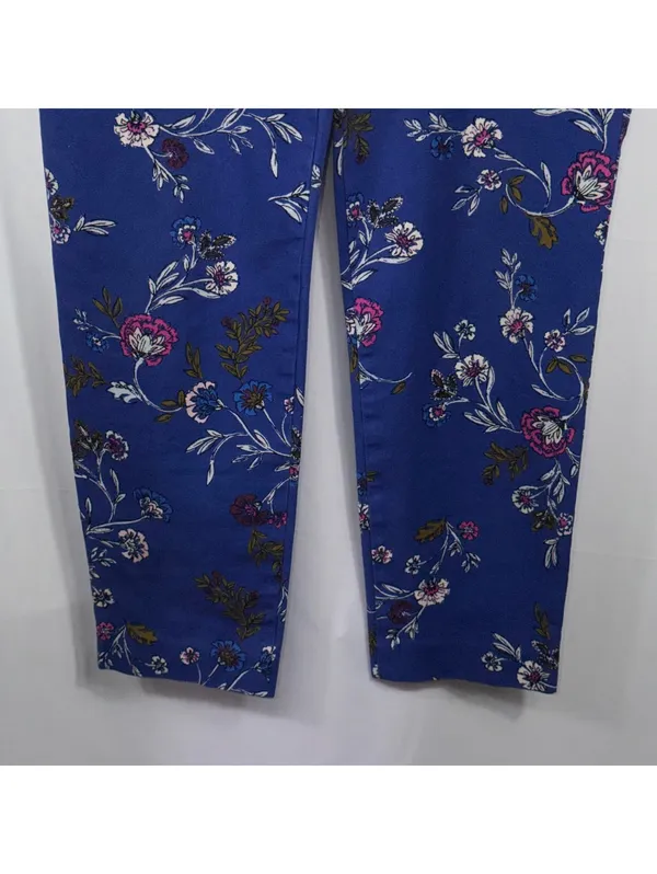 Old Navy Pixie Blue Floral Pants Size 12 - Image 3