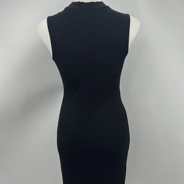 Who What Wear black ribbed knit sleeveless maxi dress small - Image 5
