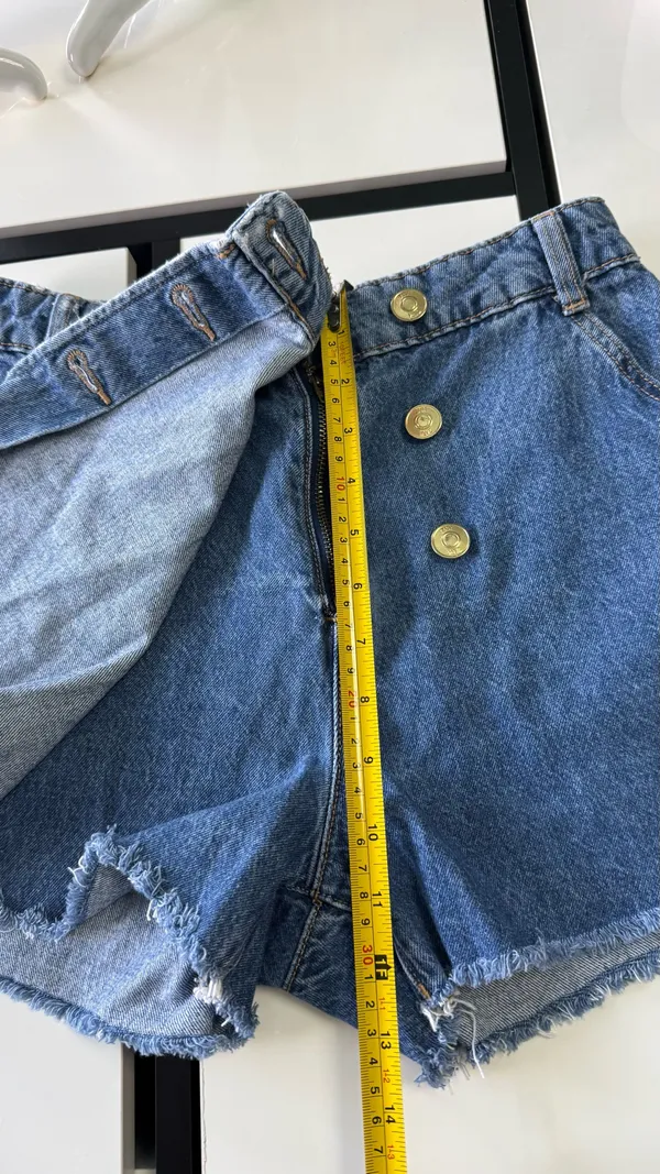 Zara High-Waisted Asymmetric Denim Skort - Light Wash - Size XS - Image 9