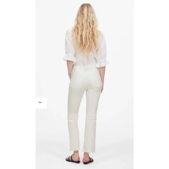 Madewell Jeans Womens Size‎ 26 White Mid Rise Kick Out Crop Denim NI961 - Image 4