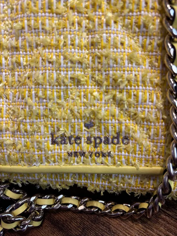✨ Kate Spade Yellow Tweed & Chain Convertible Crossbody Shoulder Bag ✨ - Image 6