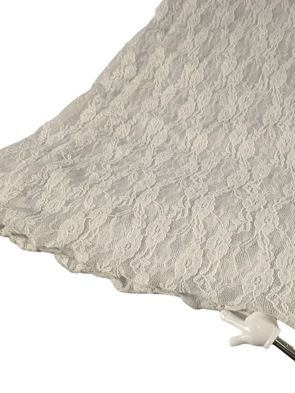 Jessica Simpson White Lace Maxi Dress Sheer Slip Lined Bridal Coquette M Summer - Image 9
