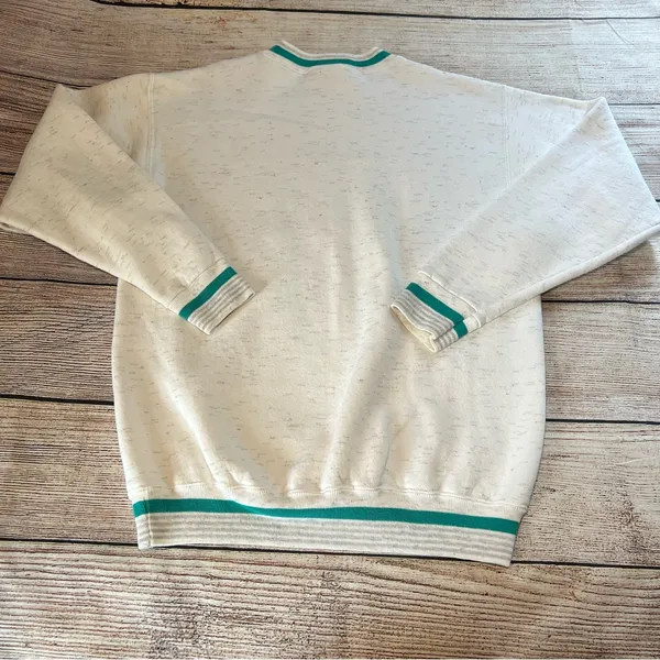 Vintage 90s Oneita Power-Sweats Bon Aire Crewneck Gray USA‎ Made Sweater Size L - Image 7