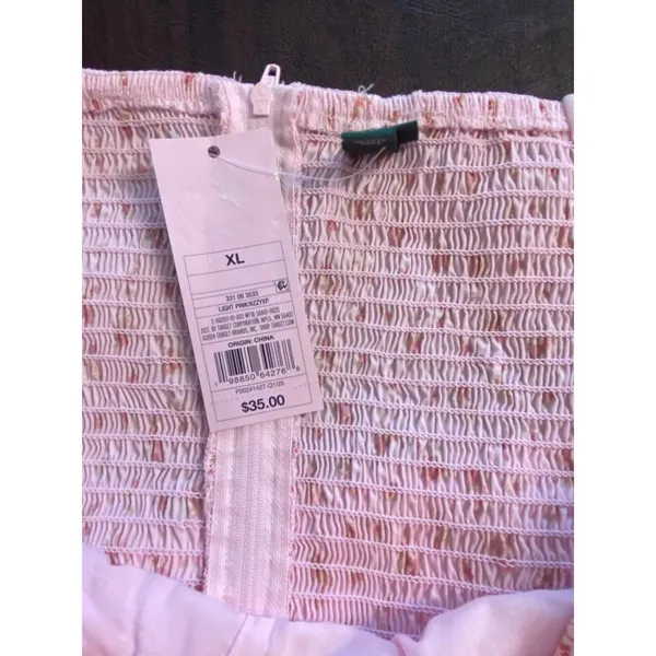 Wild Fable NWT Pink Floral Strapless Midi‎ Dress Smocked XL Cottagecore Soft Girl Romantic - Image 5