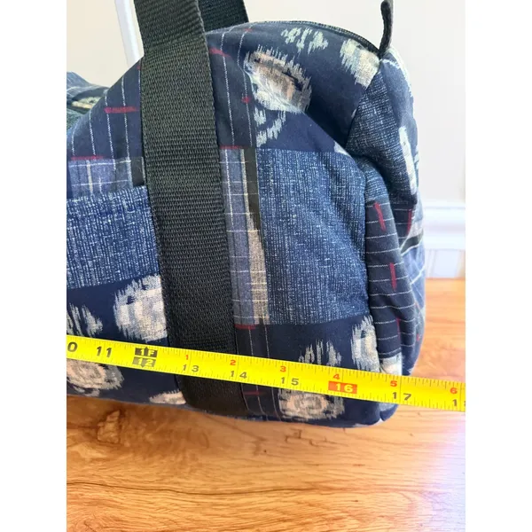 Artisan Quilted Patchwork Indigo Duffel Weekender Bag Large Blue Boho Style‎ - Image 4